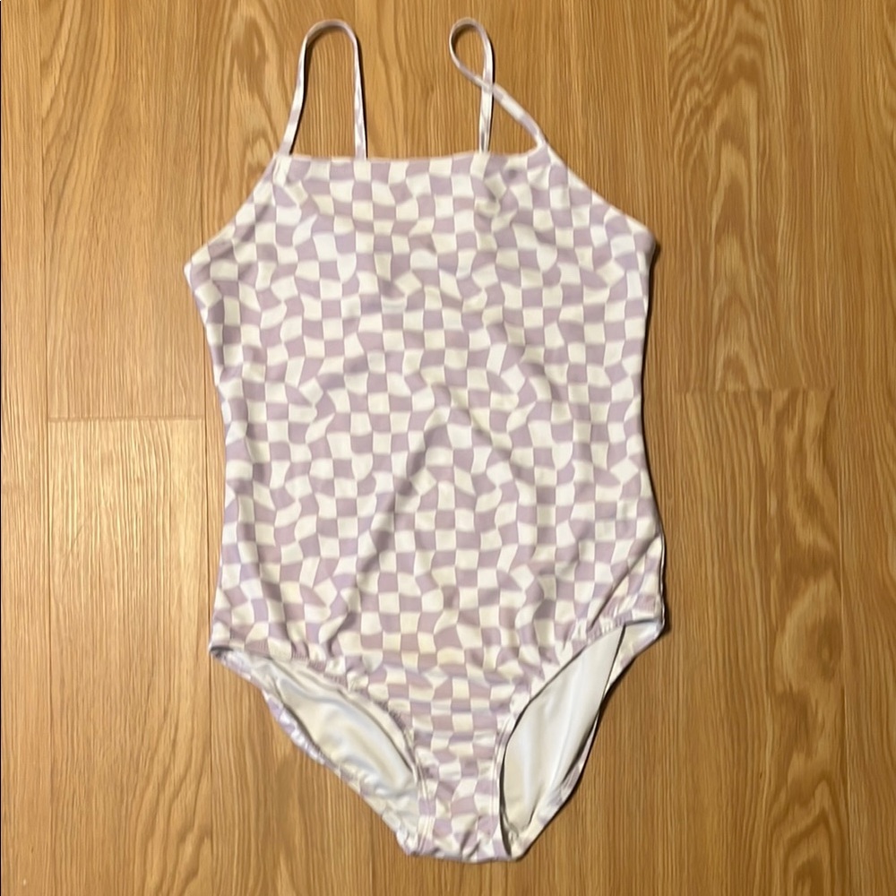 Old Navy Kids Swim One Piece - Purple and White Checkered